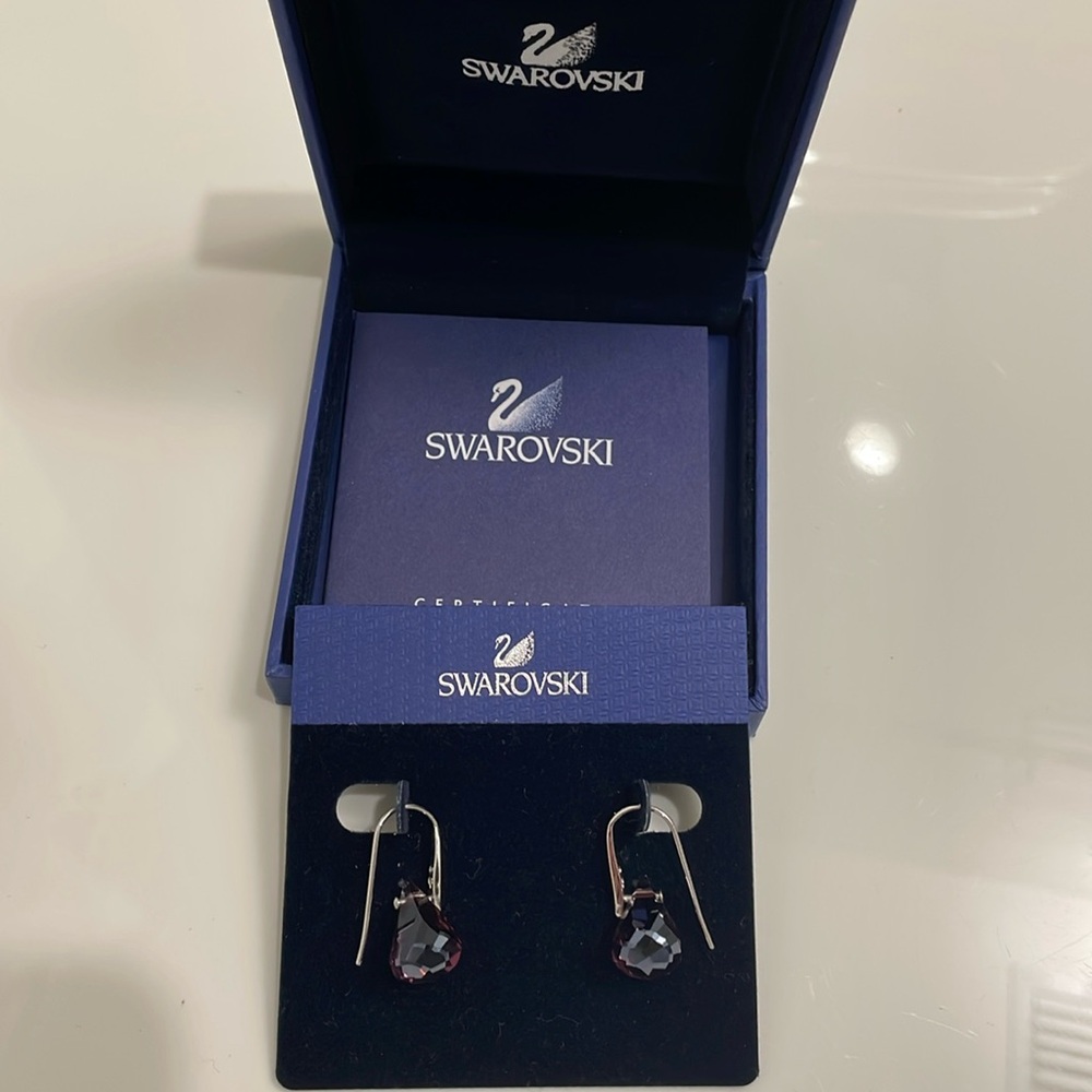 Swarovski Amethyst Pear Earrings